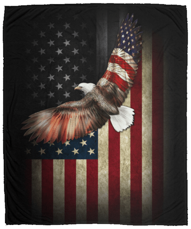 American Flag w/Eagle Spanned Wings Blanket