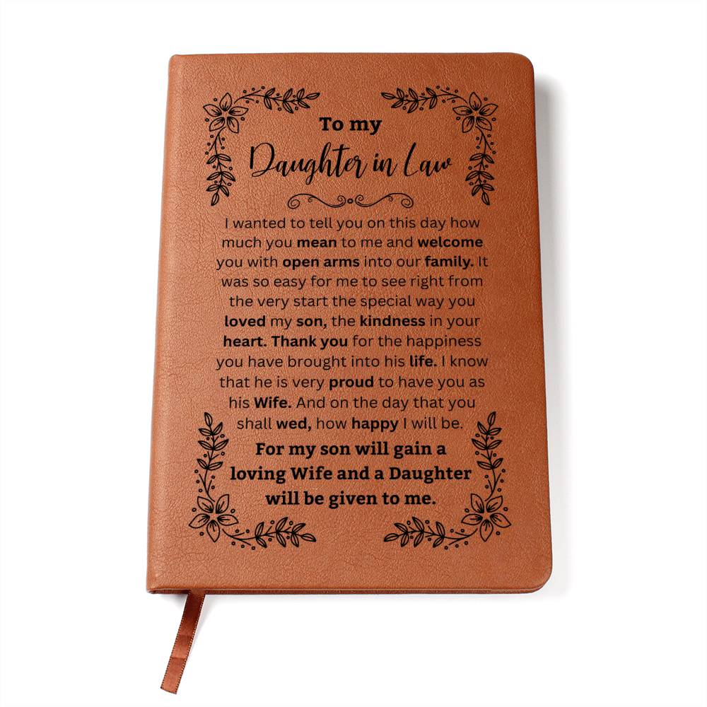 To My Daughter in Law | Wedding Day Journal