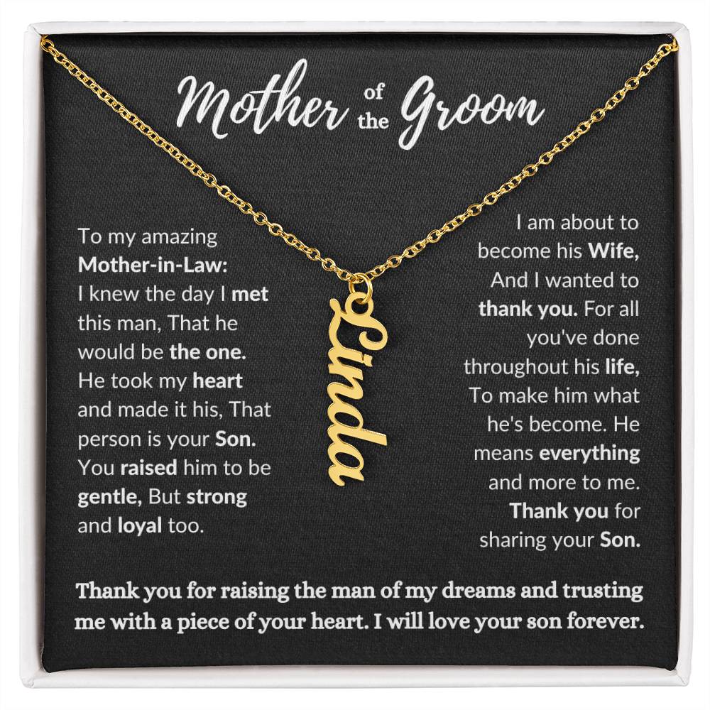 Mother of the Groom Personalize Name Necklace