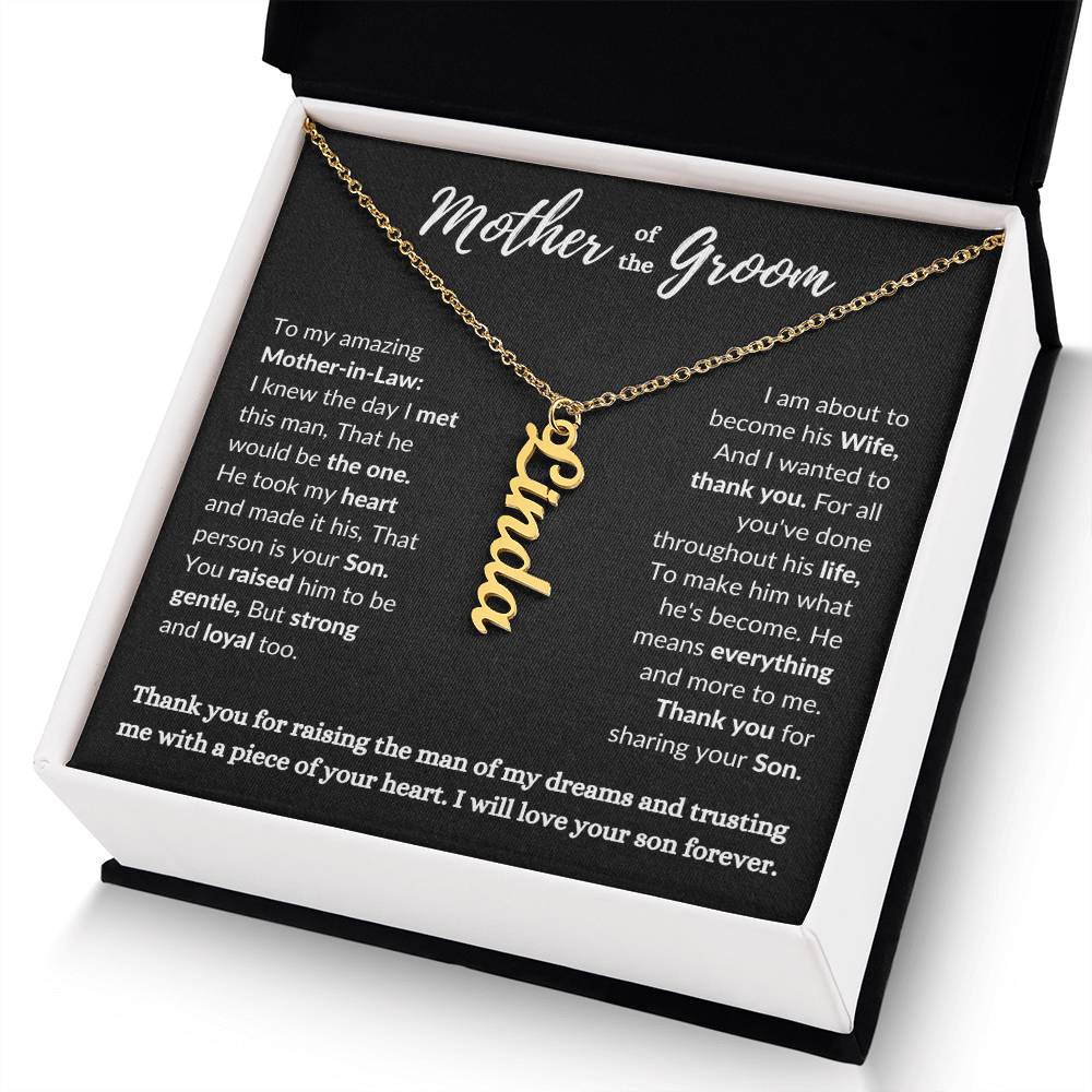 Mother of the Groom Personalize Name Necklace