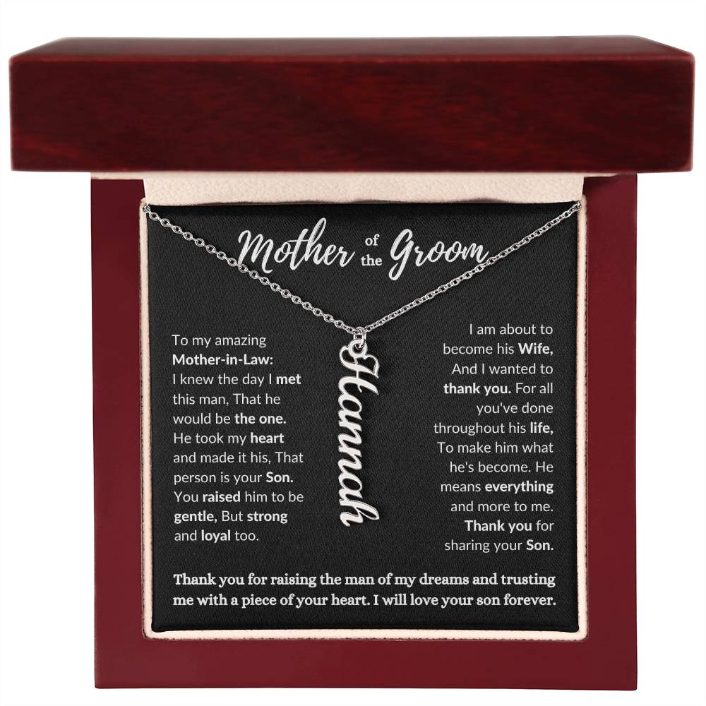 Mother of the Groom Personalize Name Necklace