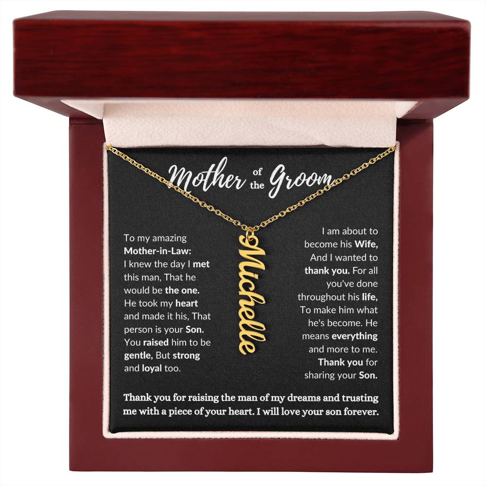 Mother of the Groom Personalize Name Necklace
