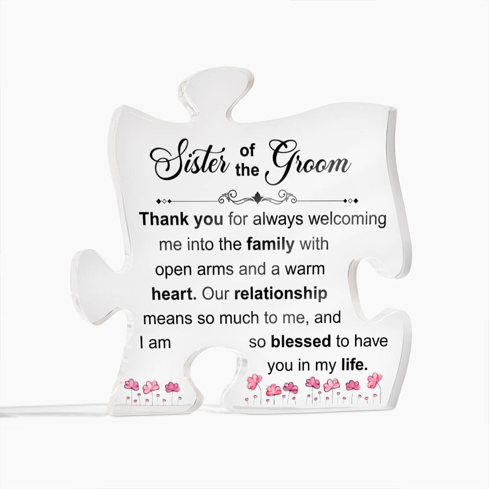 Sister of the Groom | Wedding Day Puzzle Acrylic Plaque