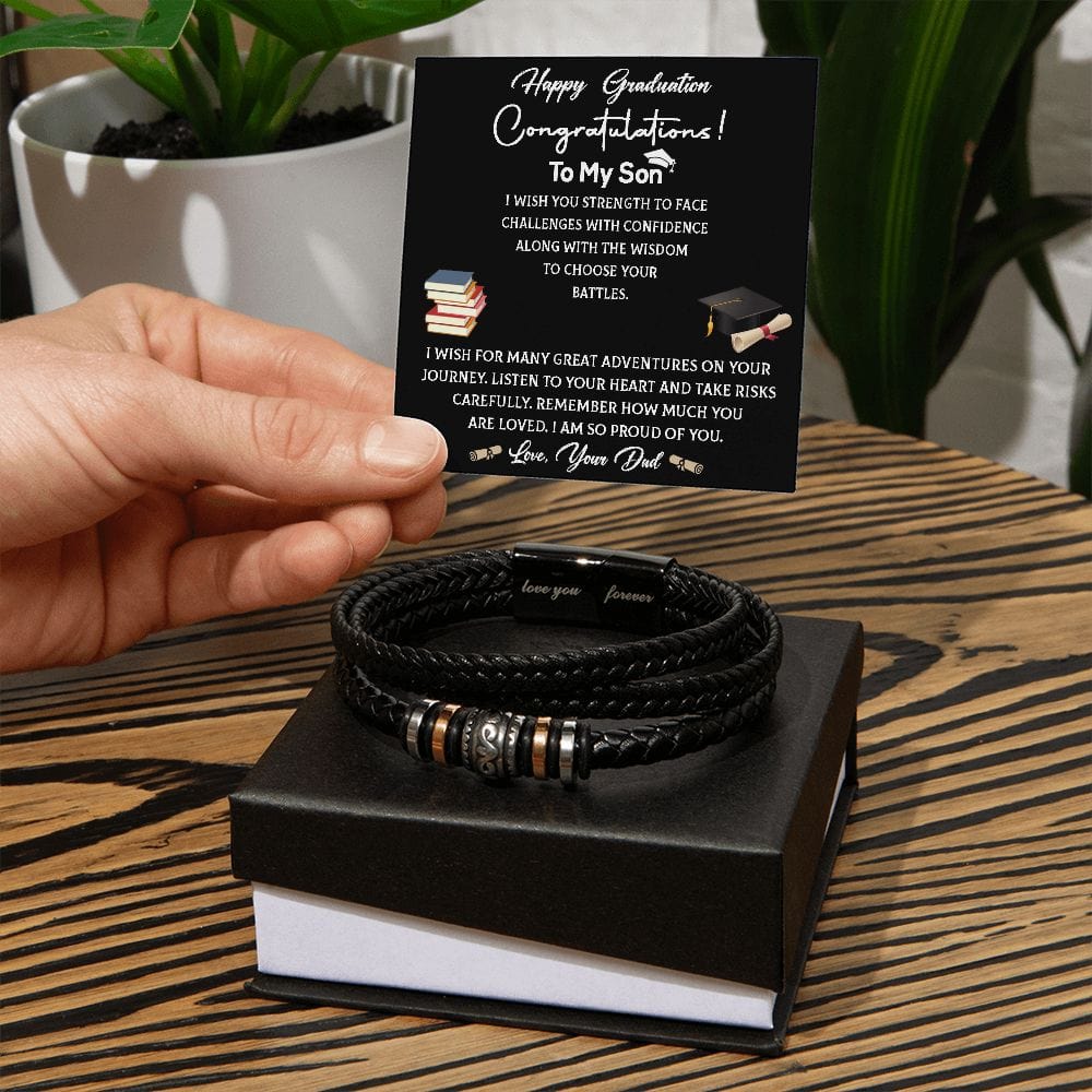 To My Son From Dad on Graduation Bracelet