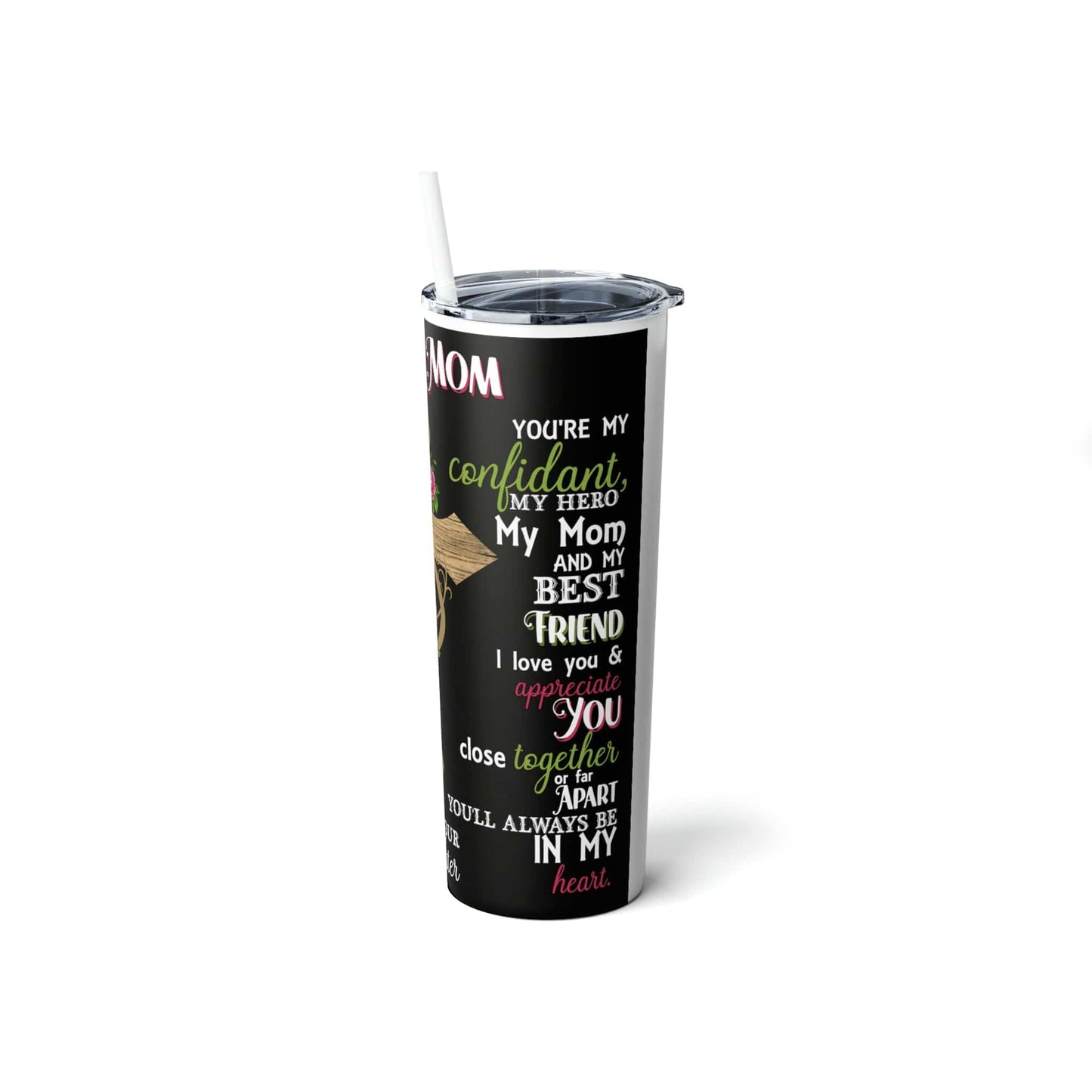 Skinny Steel Tumbler with Straw, 20oz