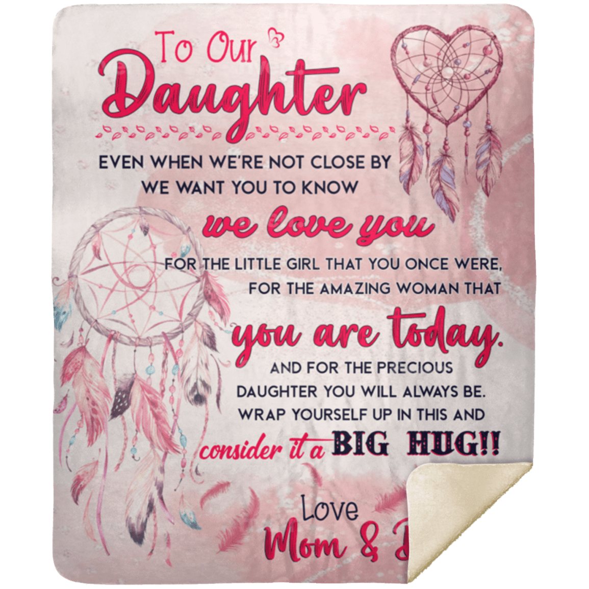 To Our Daughter From Mom & Dad 50x60 Sherpa Blanket
