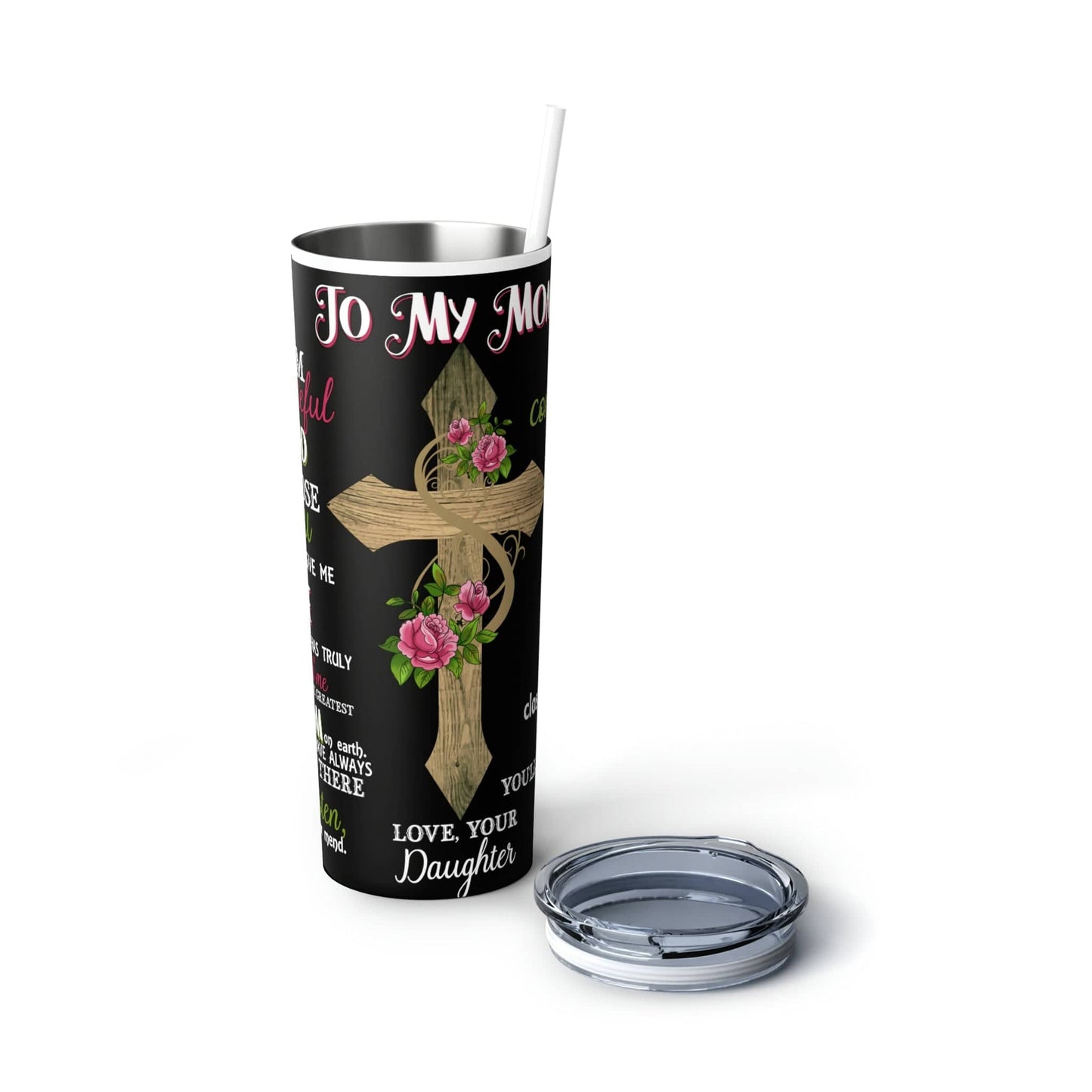 Skinny Steel Tumbler with Straw, 20oz
