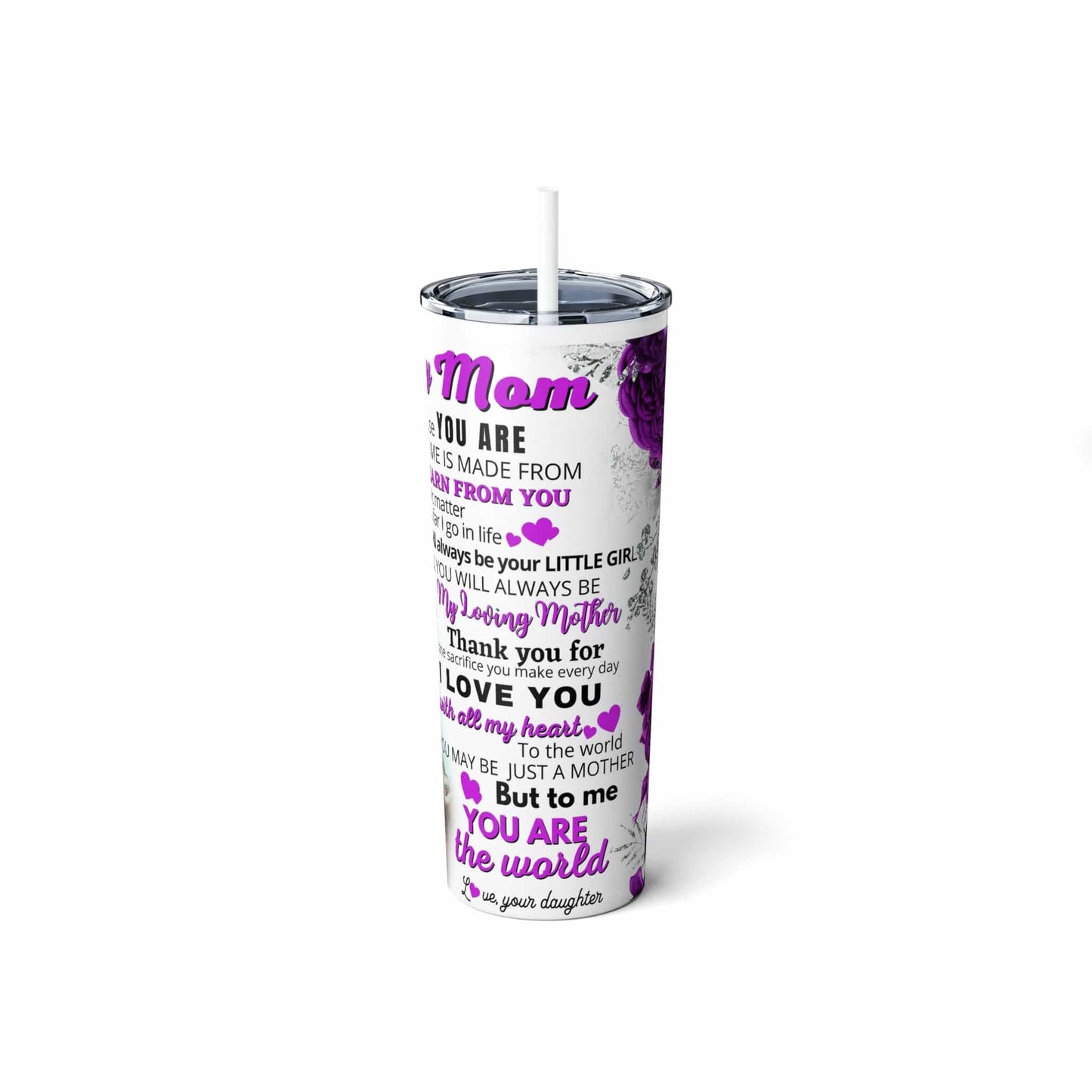 Skinny Steel Tumbler with Straw, 20oz