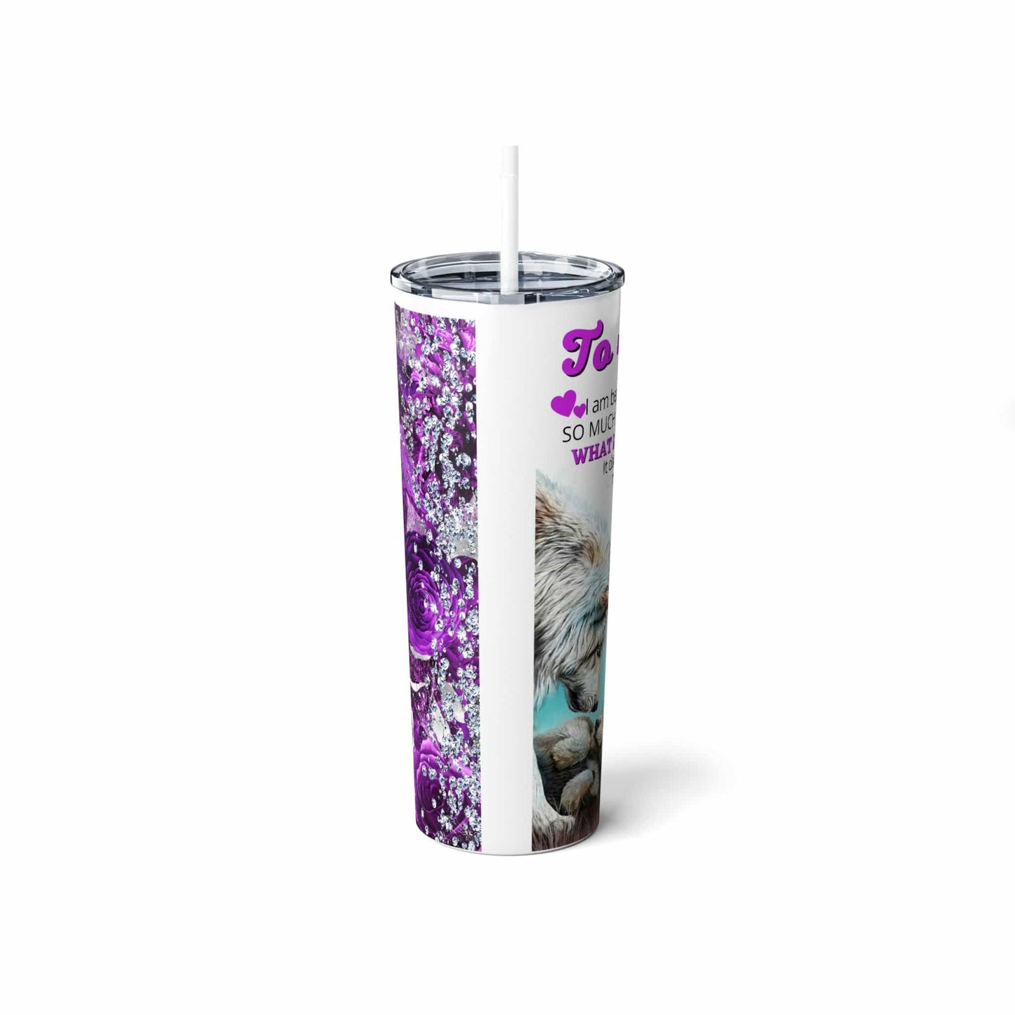 Skinny Steel Tumbler with Straw, 20oz