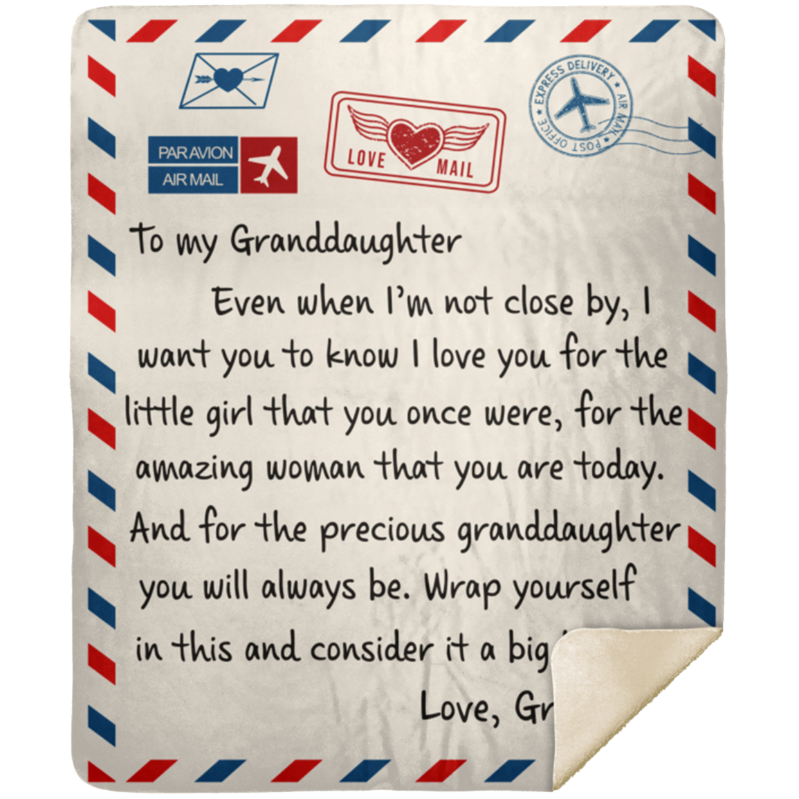 To My Granddaughter from Grandpa Cozy Blankets
