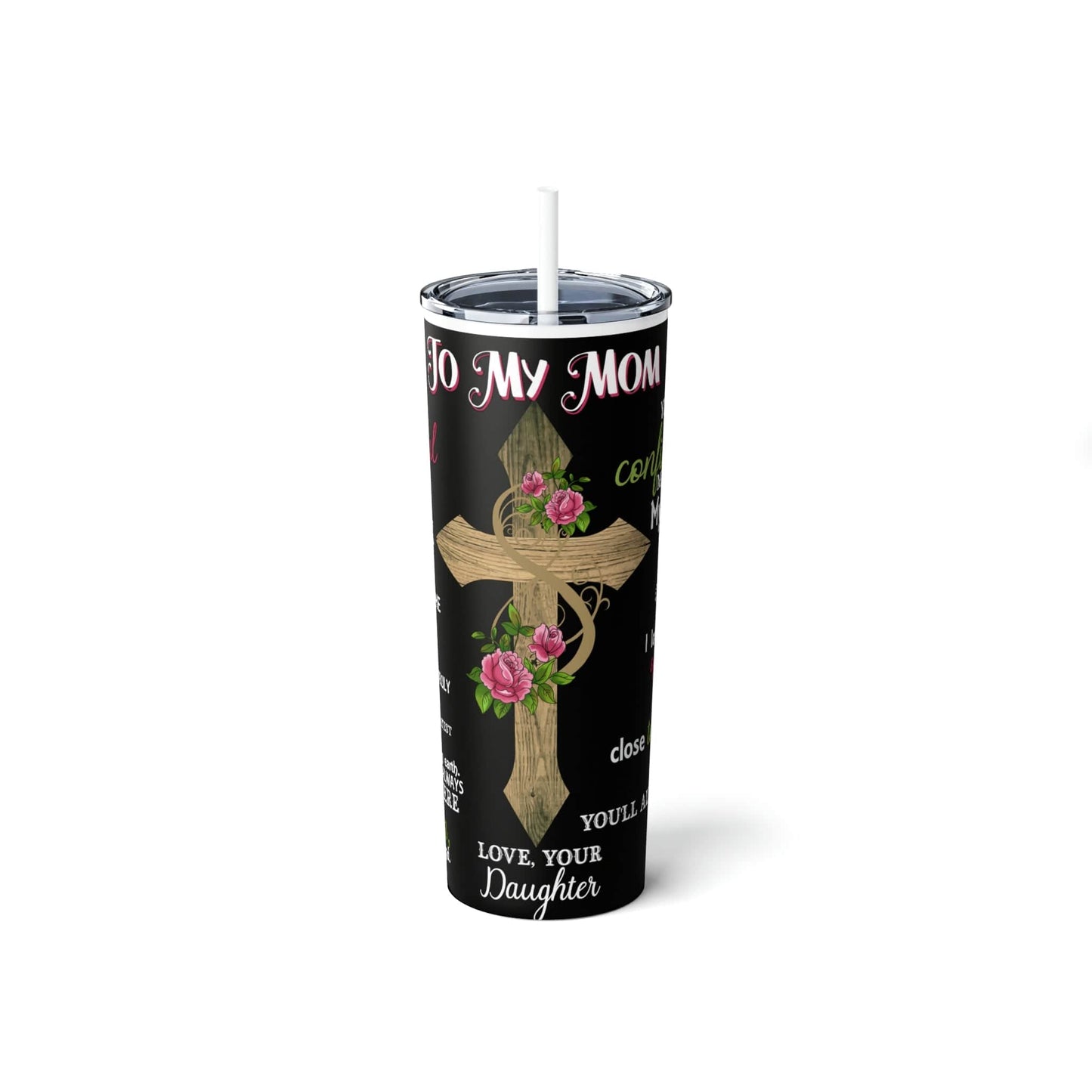 Skinny Steel Tumbler with Straw, 20oz