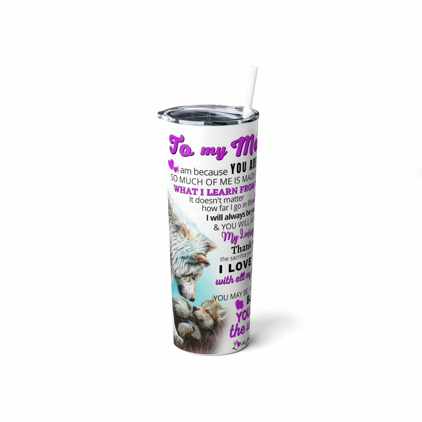 Skinny Steel Tumbler with Straw, 20oz