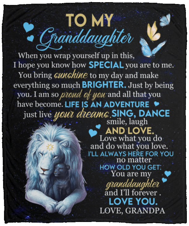 To My Granddaughter from Grandpa Cozy Fleece Blanket 50x60