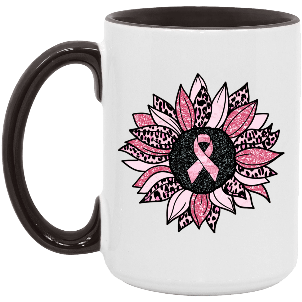 Breast Cancer Awareness Sunflower Two Tone Coffee Mug