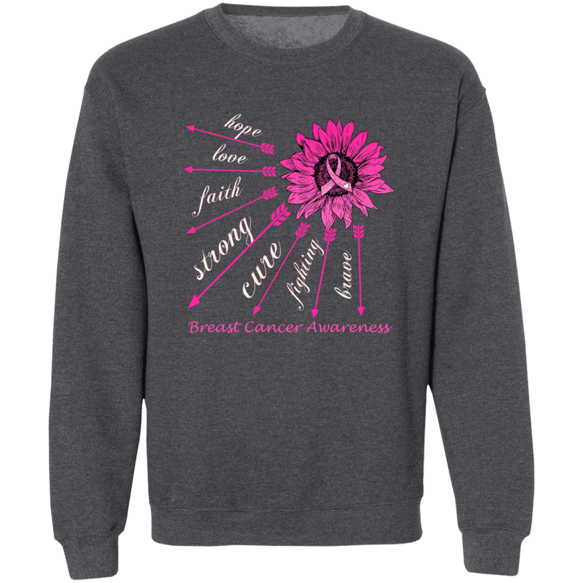 Hope, Love, Faith Breast Cancer Awareness Sweatshirt