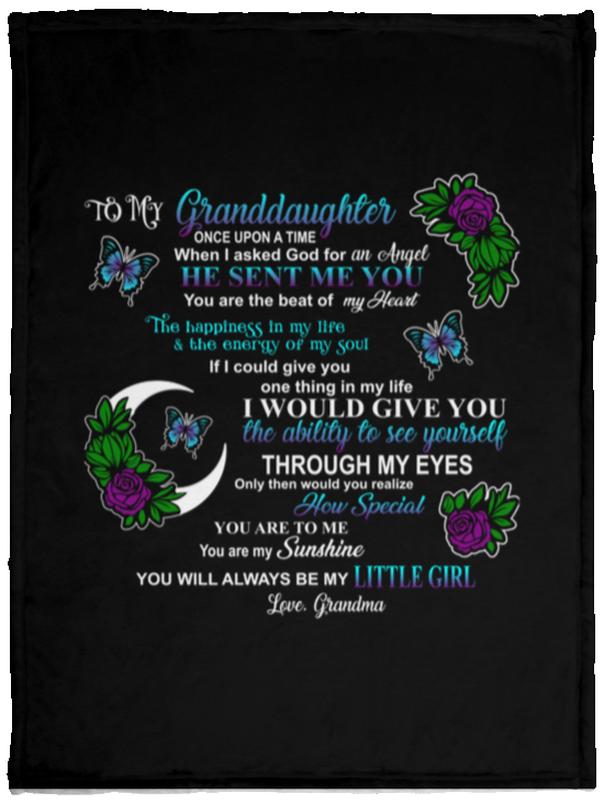 To My Granddaughter from Grandma Cozy Fleece Blanket 30x40