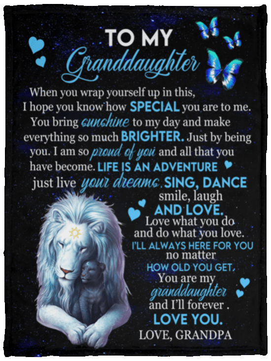 To My Granddaughter from Grandpa Cozy Fleece Blanket 30x40