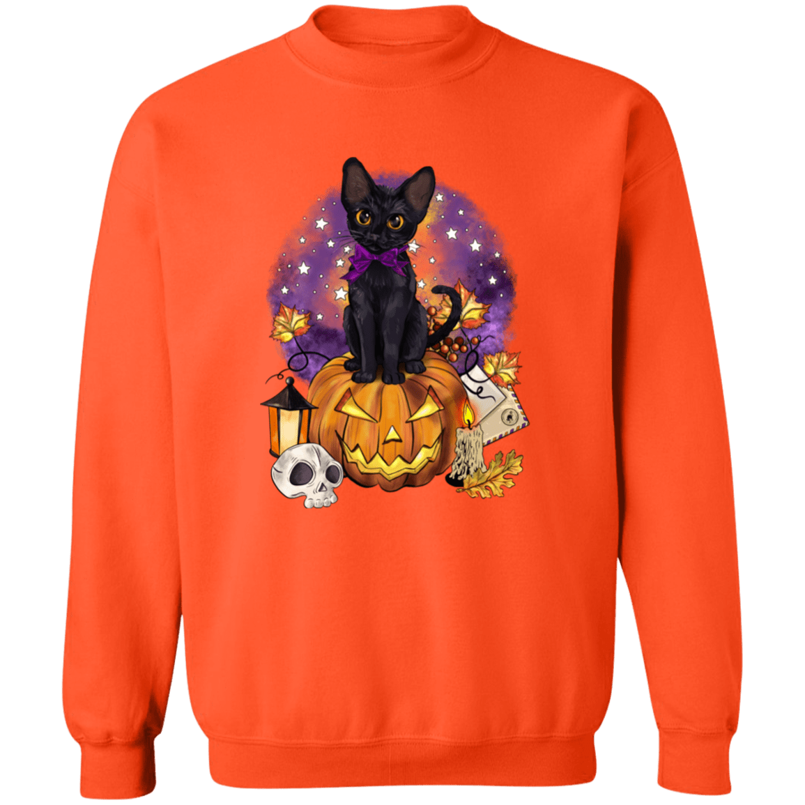 Halloween Black Cat Pumpkin Sweatshirt