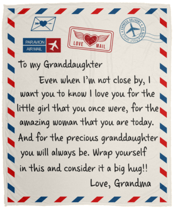 To My Granddaughter from Grandma Cozy Fleece Blanket