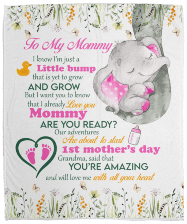 To My Mommy from Little Bump Cozy Fleece Blanket