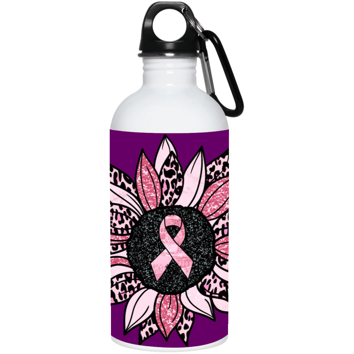 Breast Cancer Awareness Sunflower Stainless Steel Bottle
