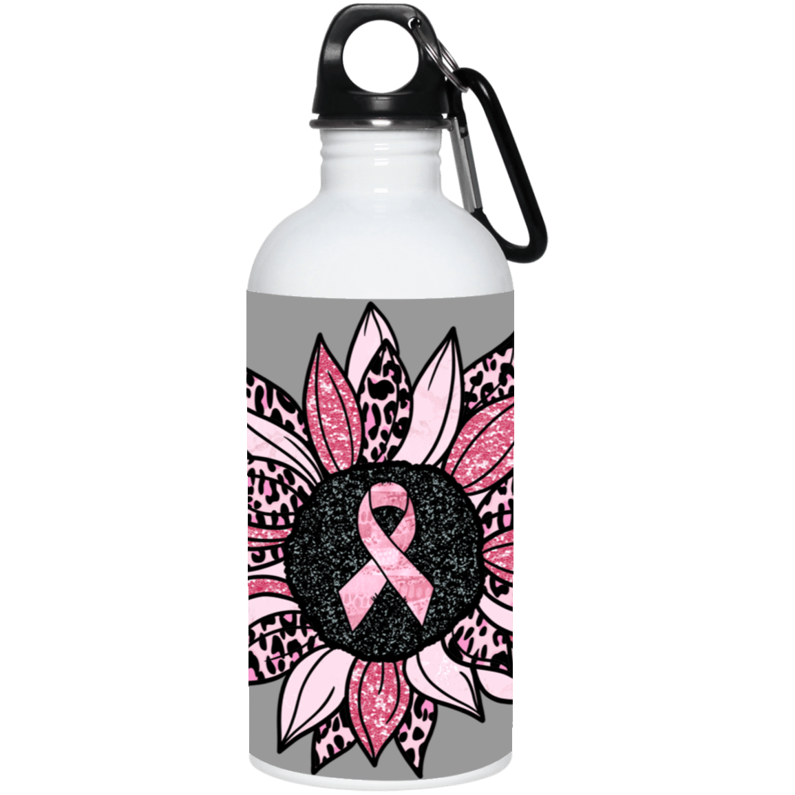 Breast Cancer Awareness Sunflower Stainless Steel Bottle