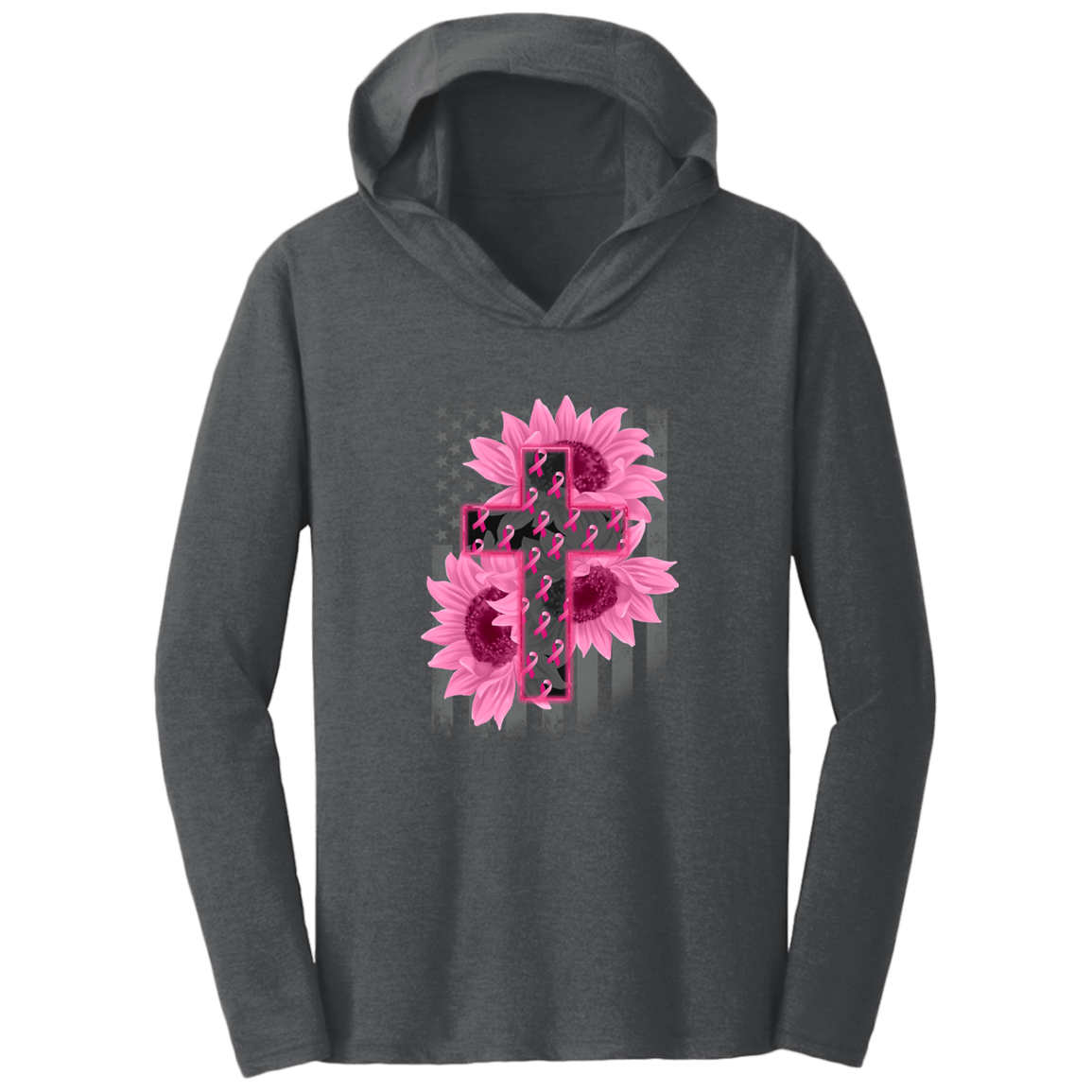 Breast Cancer Awareness Flower Cross Soft Hoodie