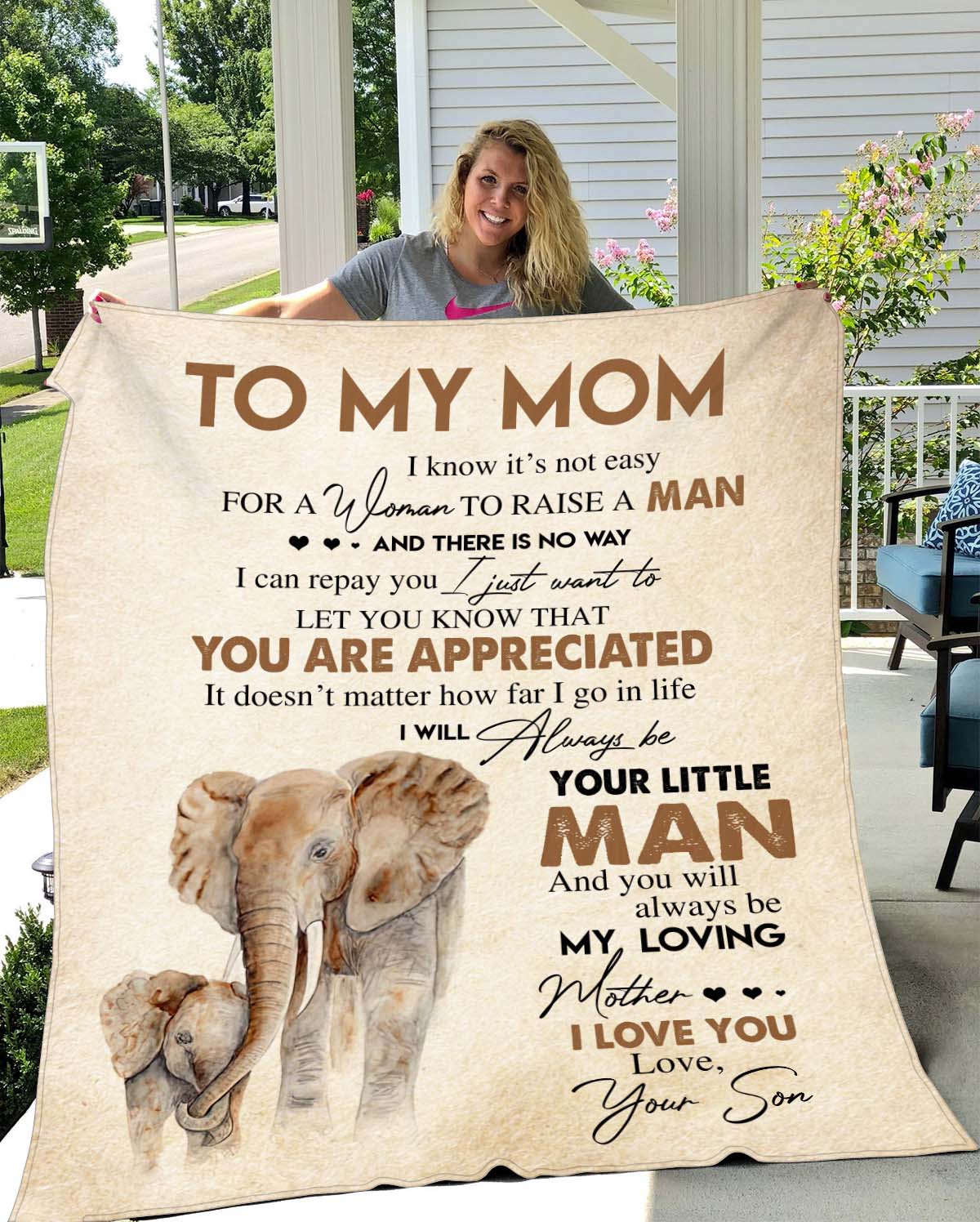 To My Mom from Son Cozy Fleece Blanket