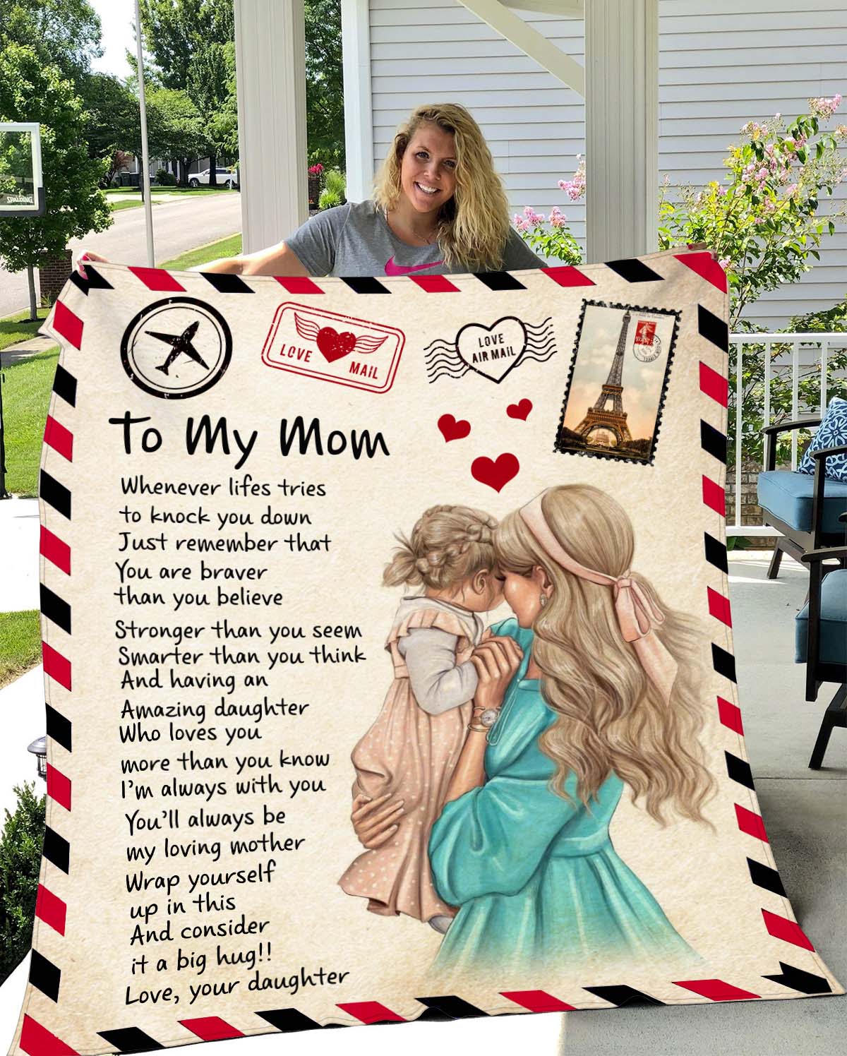 To My Mom from Daughter Cozy Fleece Blanket
