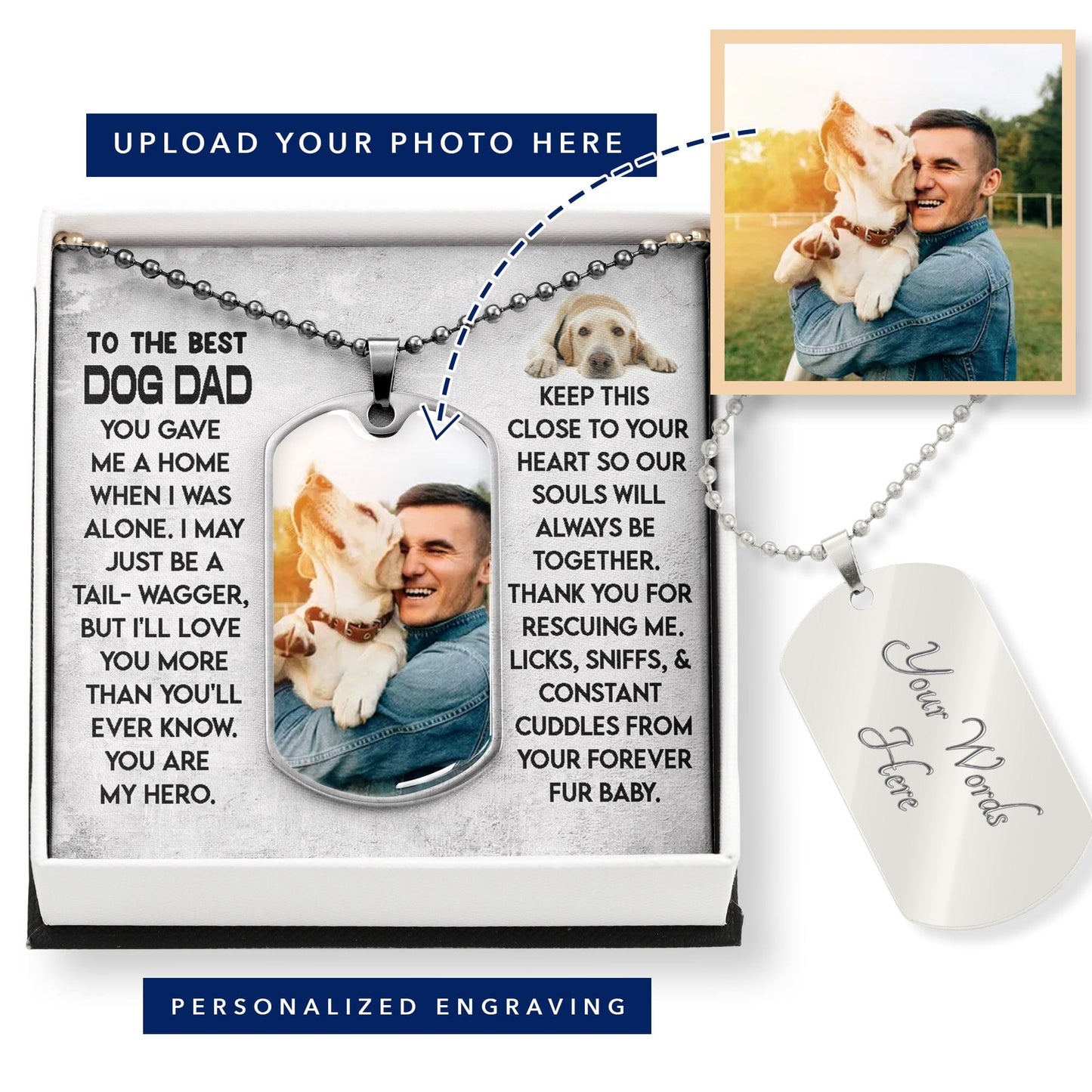 Best Dog Dad Photo Dog Tag