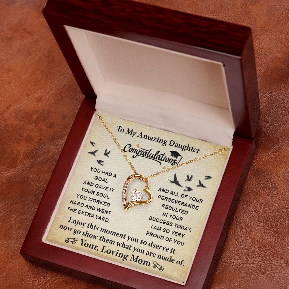 To My Amazing Daughter Graduation Forever Love Necklace