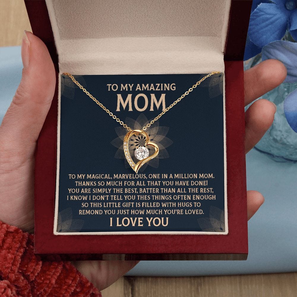 To My Amazing Mom Forever Love Necklace