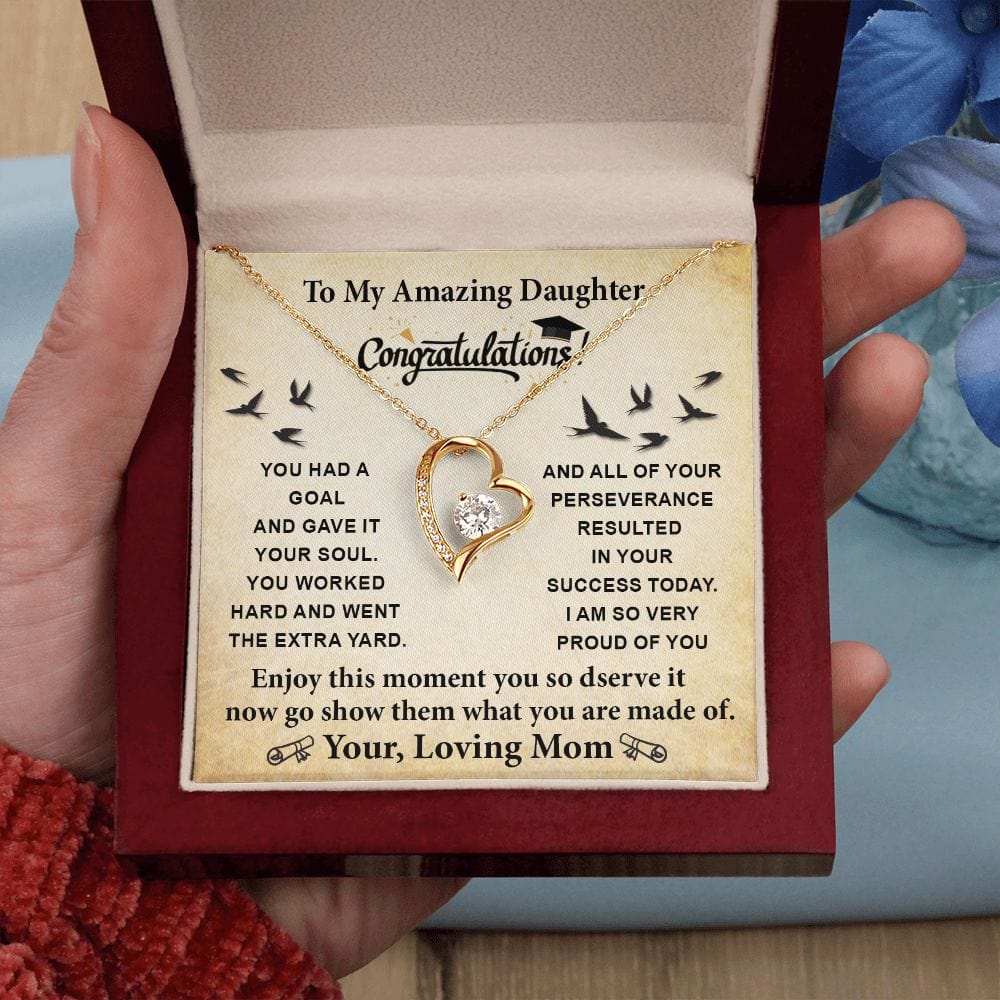 To My Amazing Daughter Graduation Forever Love Necklace