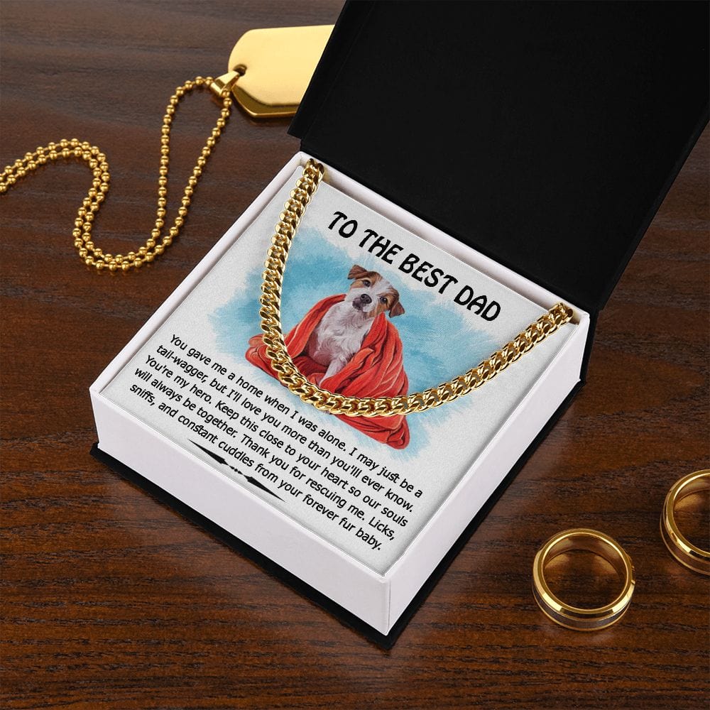 To The Best Dog Dad Cuban Link Necklace