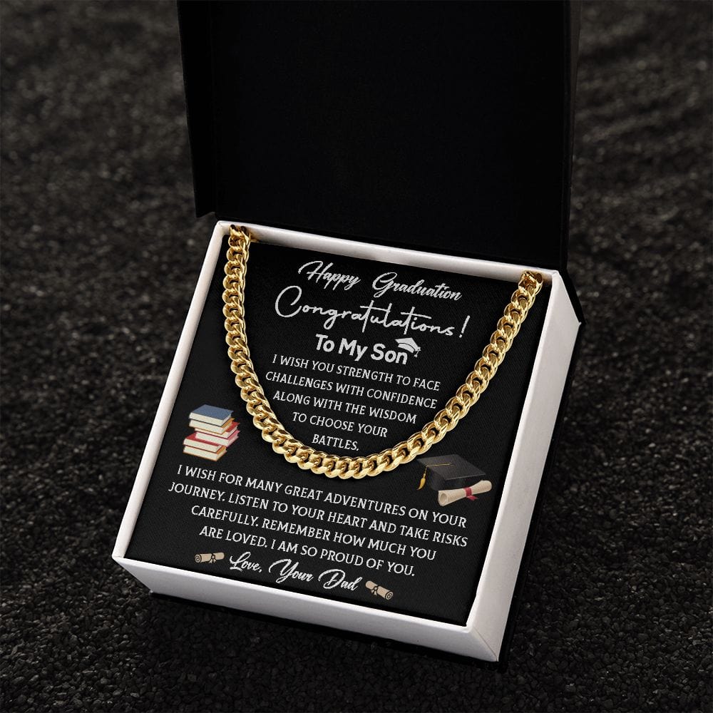 To My Son on Graduation Cuban Link Necklace
