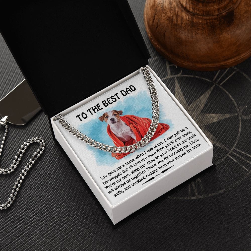 To The Best Dog Dad Cuban Link Necklace