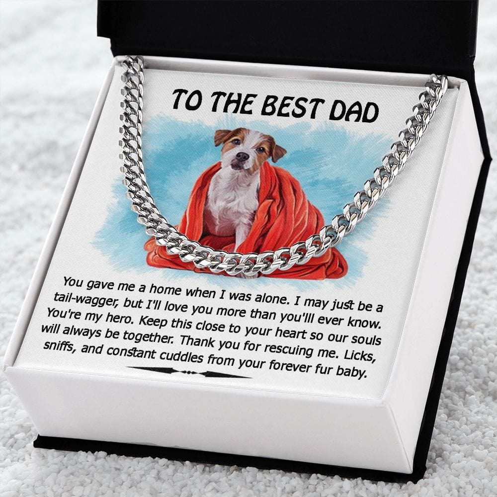 To The Best Dog Dad Cuban Link Necklace