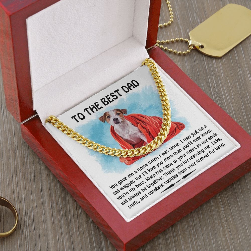 To The Best Dog Dad Cuban Link Necklace