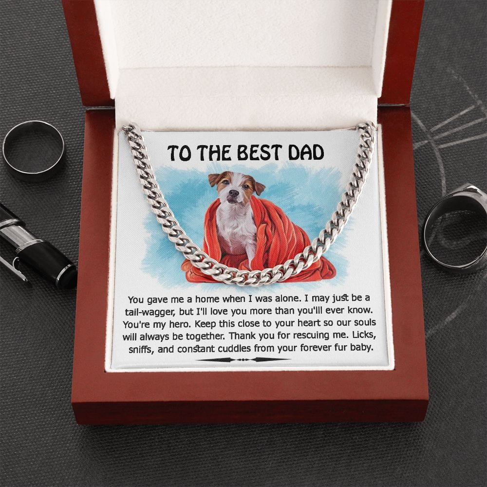 To The Best Dog Dad Cuban Link Necklace