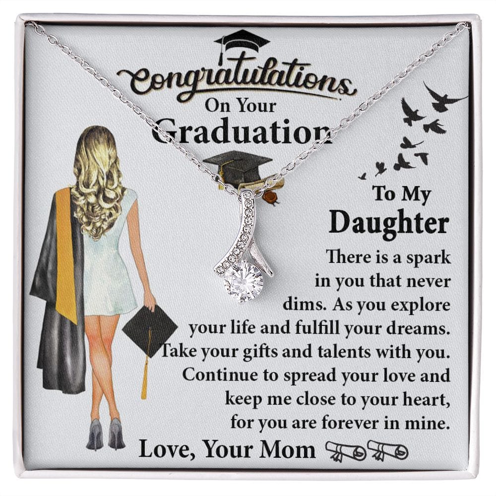 To My Daughter Love Mom Alluring Beauty Necklace