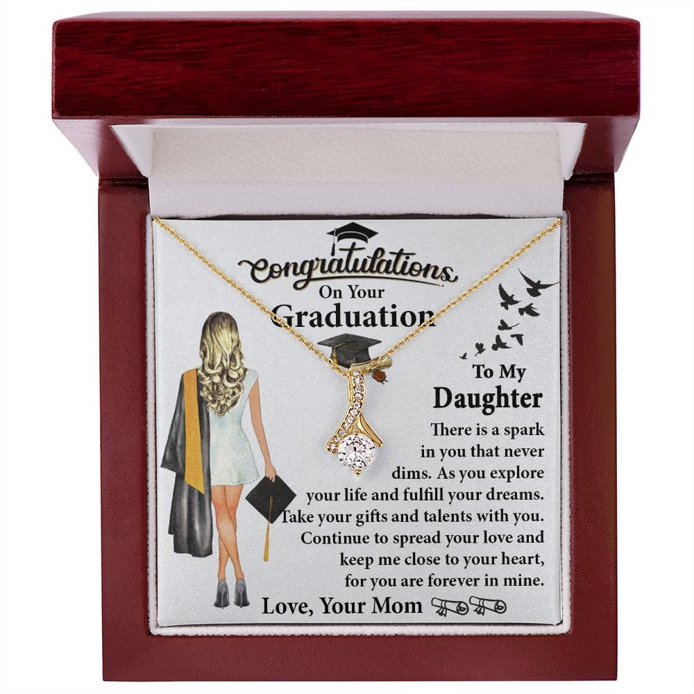 To My Daughter Love Mom Alluring Beauty Necklace