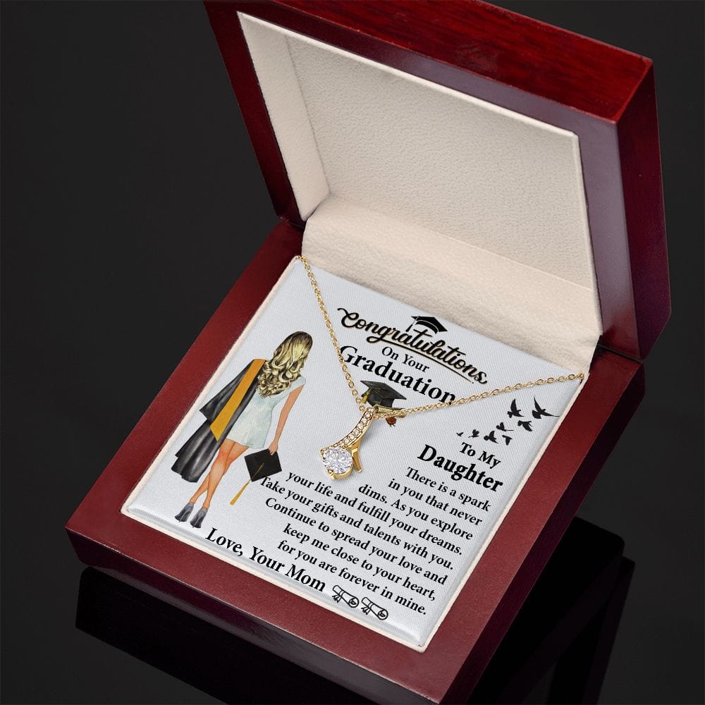 To My Daughter Love Mom Alluring Beauty Necklace