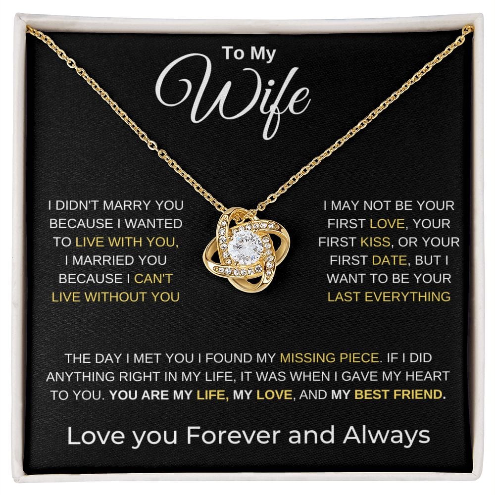 To My Wife - Love You Forever Love Knot Necklace