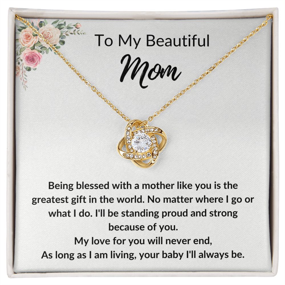 To My Beautiful Mom | Love Knot Necklace