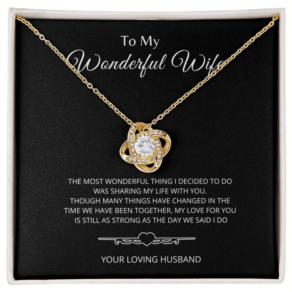 To My Wonderful Wife - Love Knot Necklace