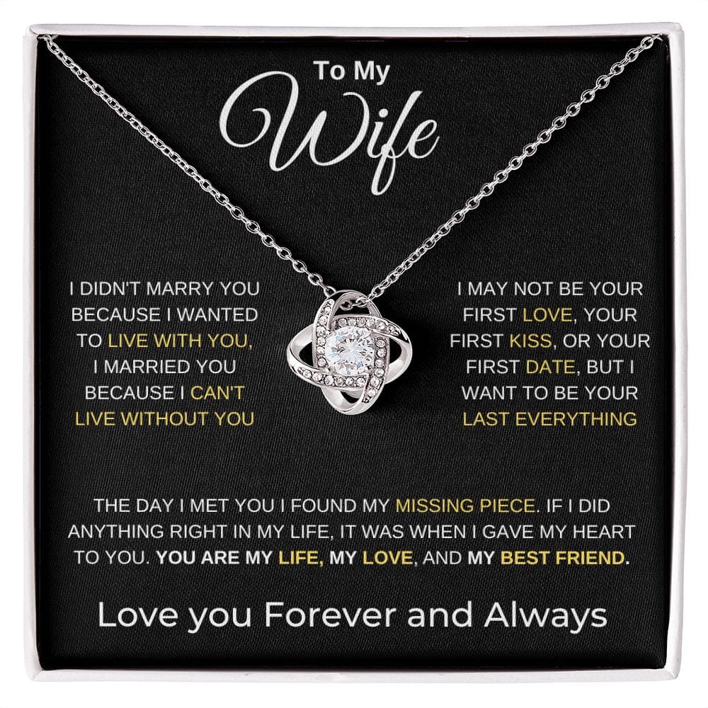 To My Wife - Love You Forever Love Knot Necklace