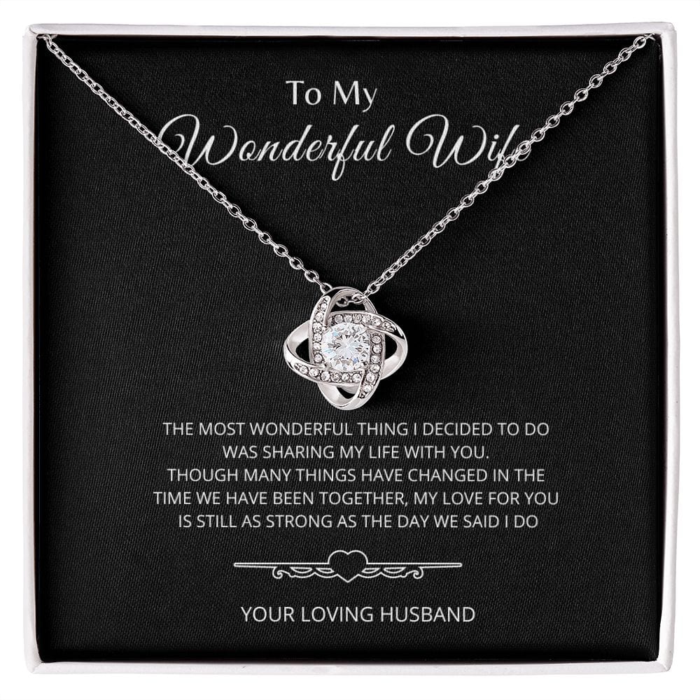 To My Wonderful Wife - Love Knot Necklace