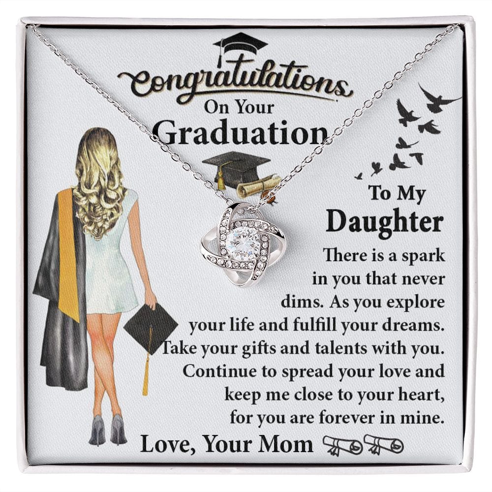 To My Daughter on Graduation Love Knot Necklace