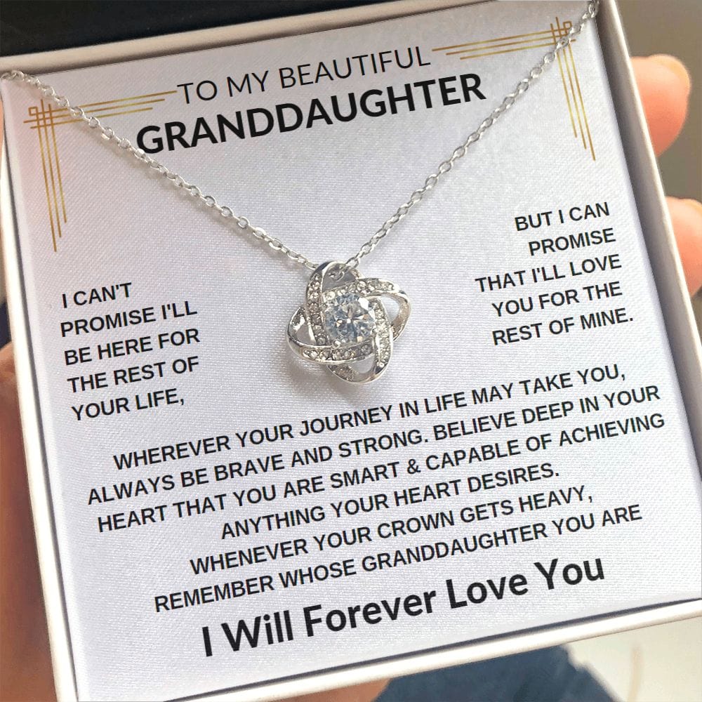 To My Beautiful Granddaughter - Love Knot Necklace