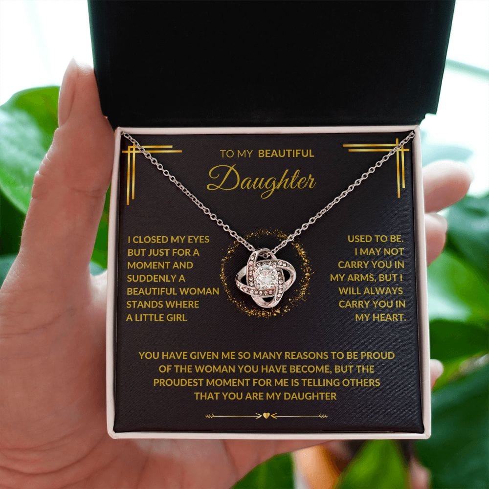 To My Beautiful Daughter - Love Knot Necklace